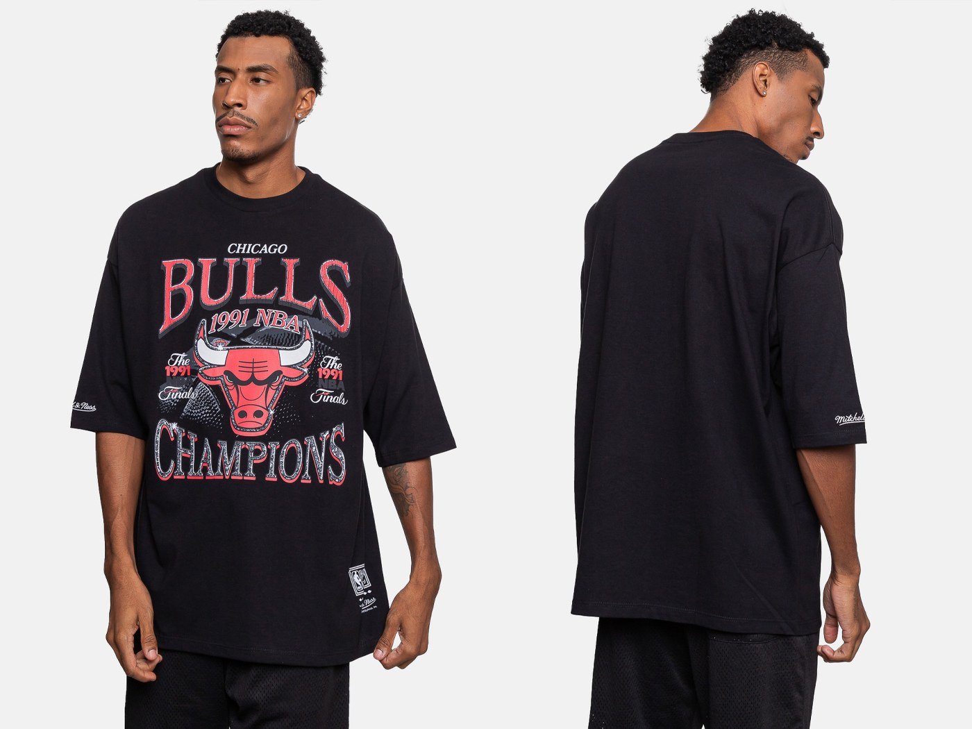 Still com modelo finalizado: camiseta Chicago Bulls, frente e costas